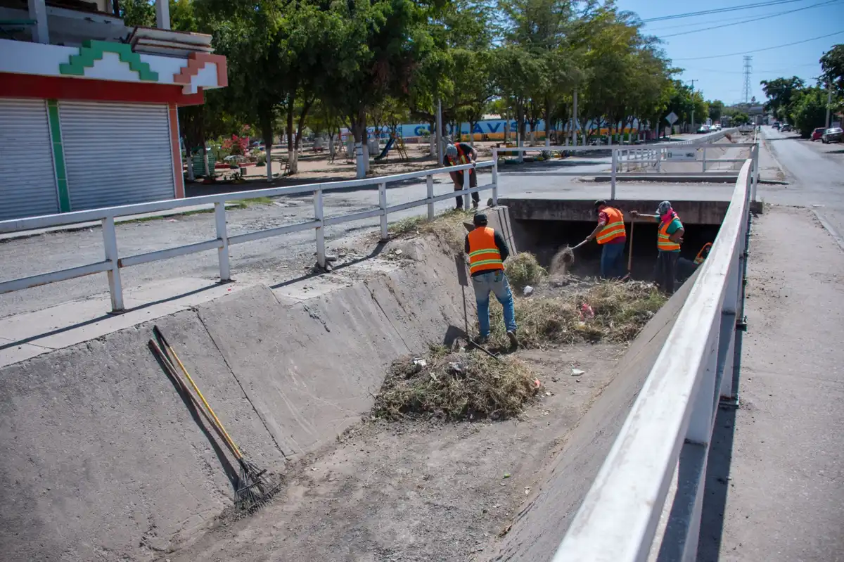 Realizan limpieza y desazolve en canal Chulavista para prevenir inundaciones en Culiacán
