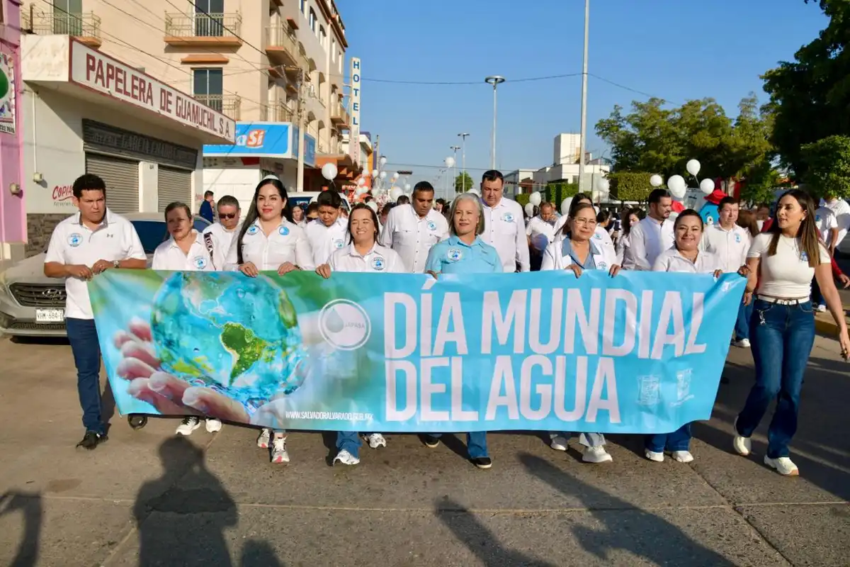 Celebran Día Mundial del Agua en Guamúchil con marcha y concurso de dibujo