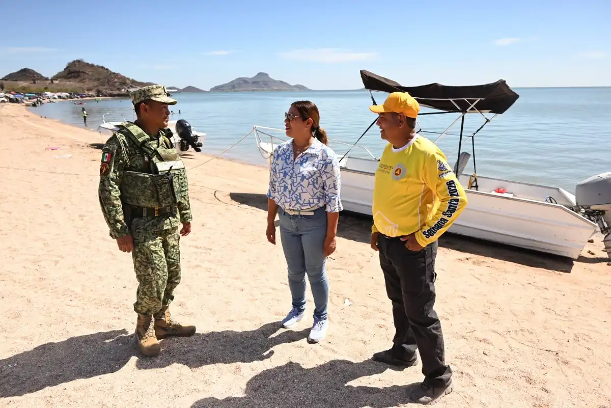 Evangelina Llanes supervisa operativo de Semana Santa en playas con apoyo del Ejército