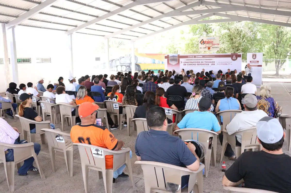 Entregan techumbre en cancha de Estación Naranjo en Sinaloa de Leyva