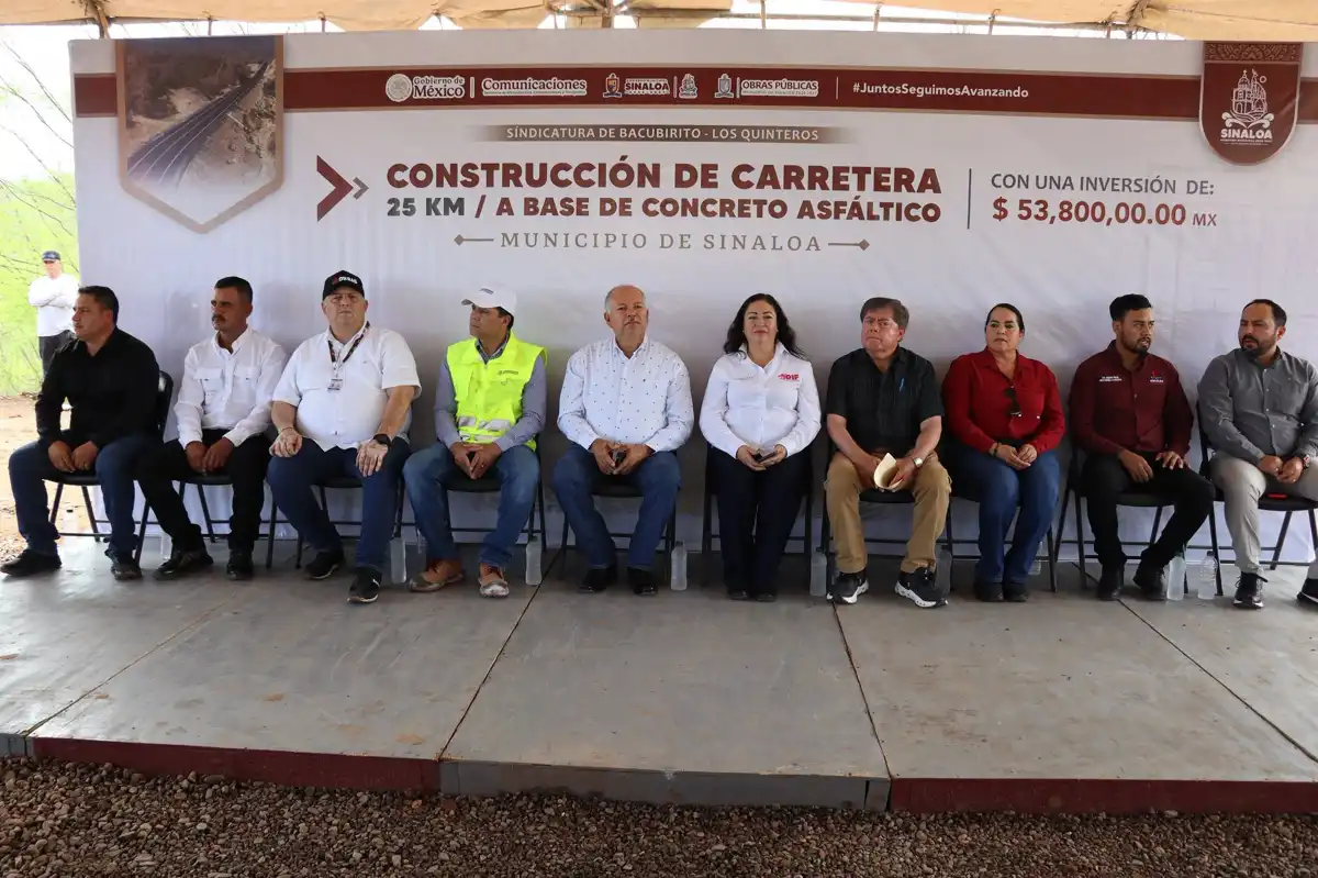 Inician rehabilitación de la carretera Bacubirito–Los Quinteros con inversión federal de 53.8 millones en Sinaloa
