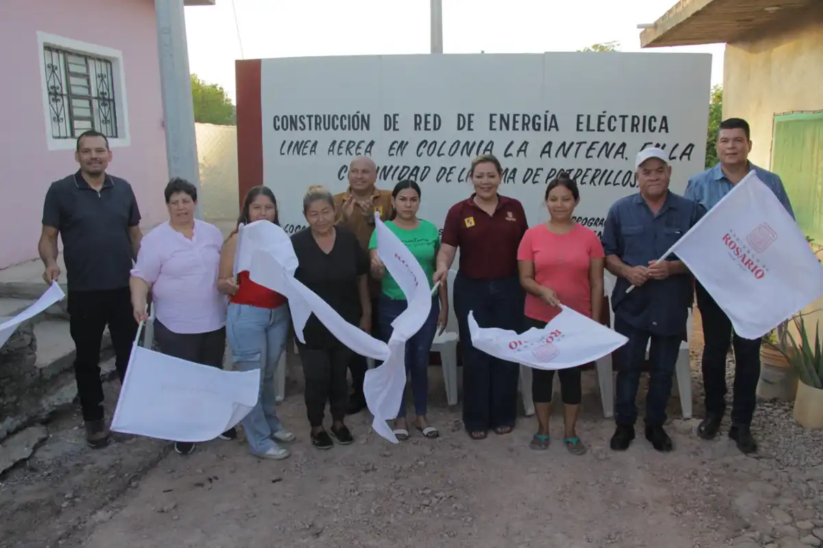 Inicia Rosario construcción de red de energía eléctrica en la colonia La Antena de Potrerillos