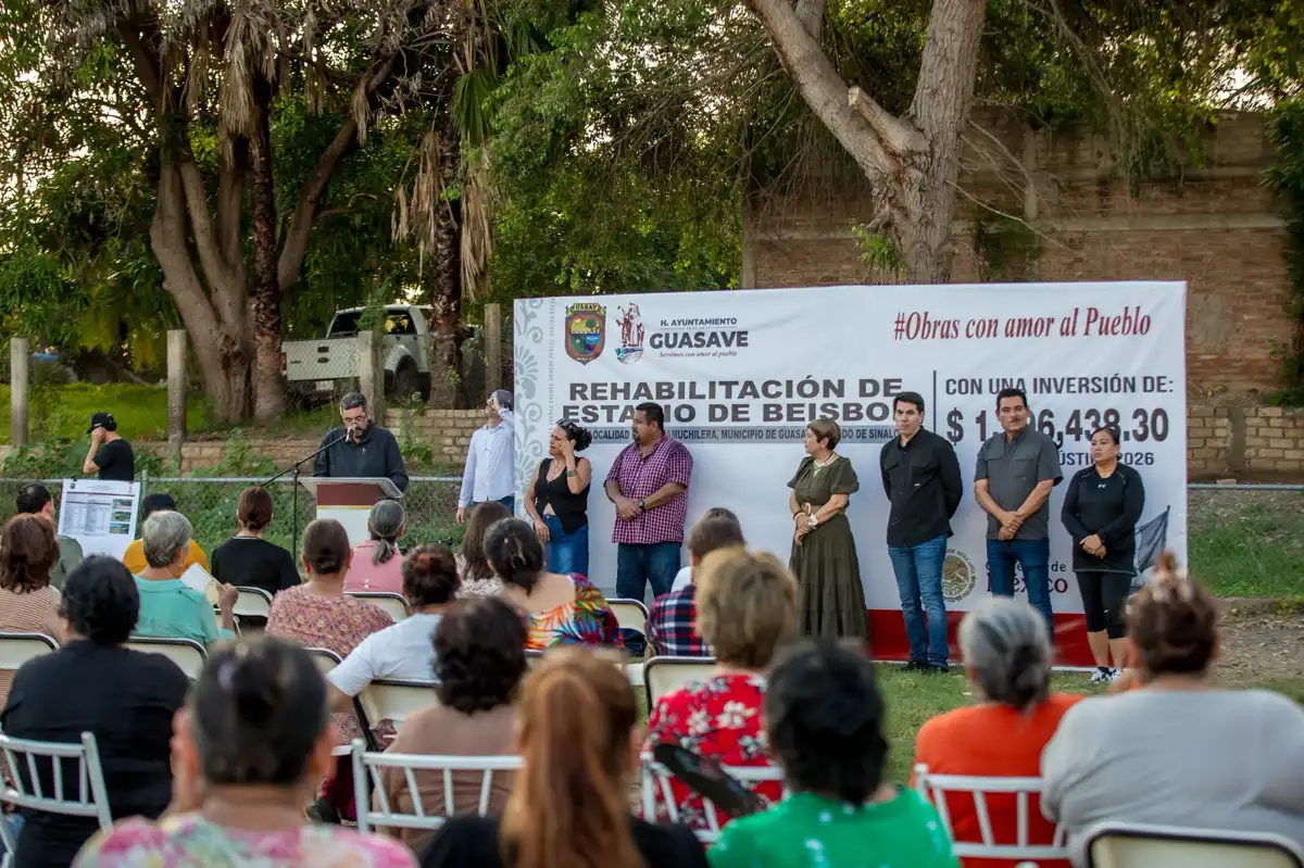 Rehabilitan estadio de béisbol de La Guamuchilera con inversión de casi 2 millones de pesos