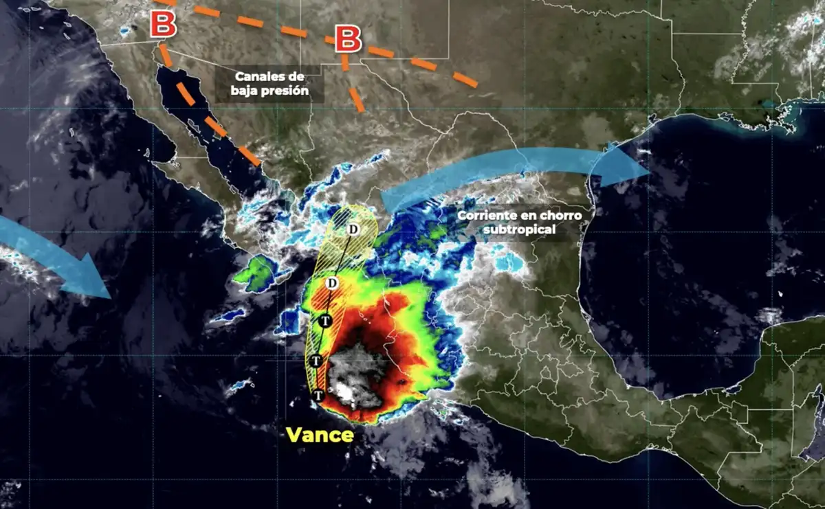 Pronostican lluvias intensas en Sinaloa por la tormenta tropical Vance