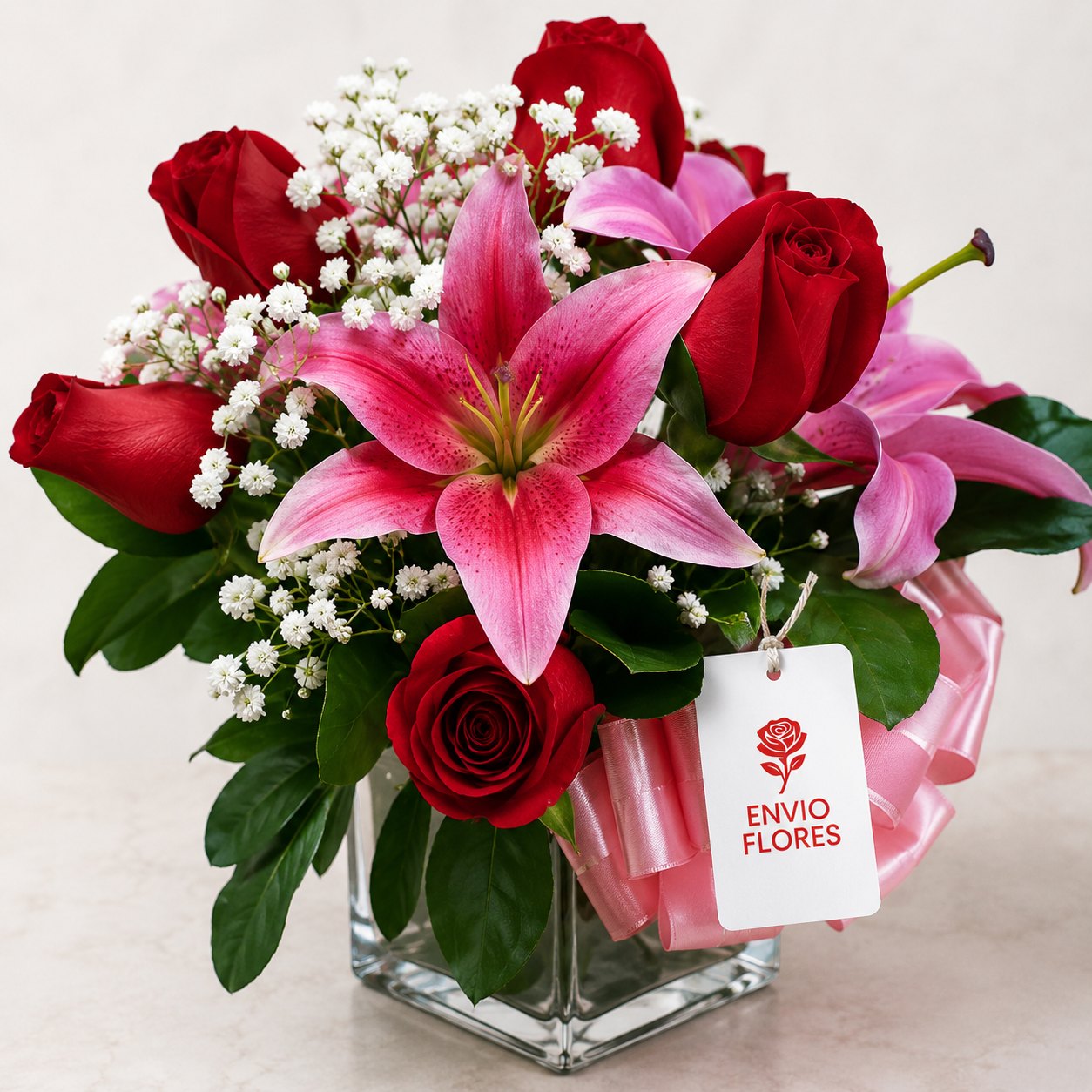 Arreglo Bajo de Rosas & Liliums