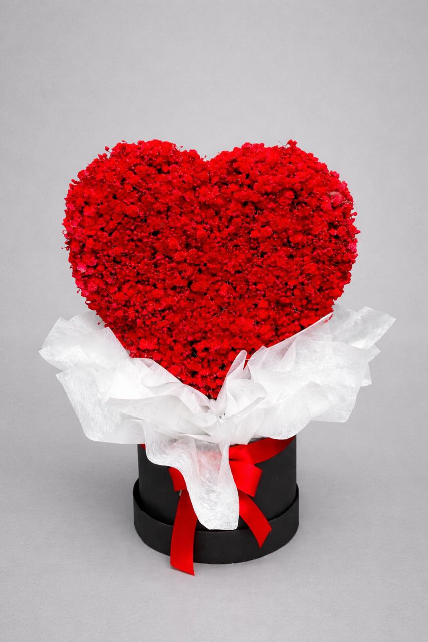 Caja Con Corazon de Ghipsofila