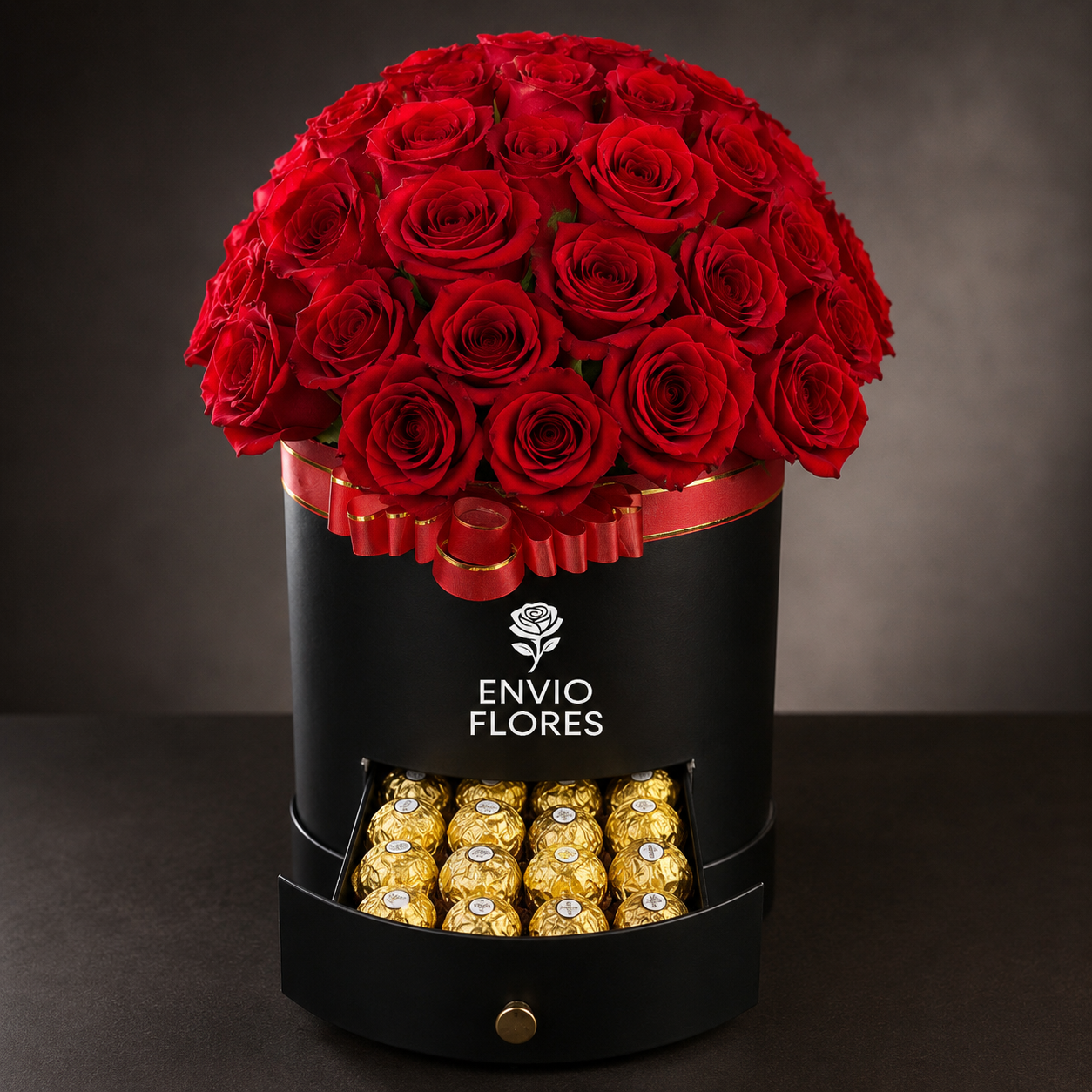 Caja Redonda de Rosas c/ Sorpresa Ferrero Rocher