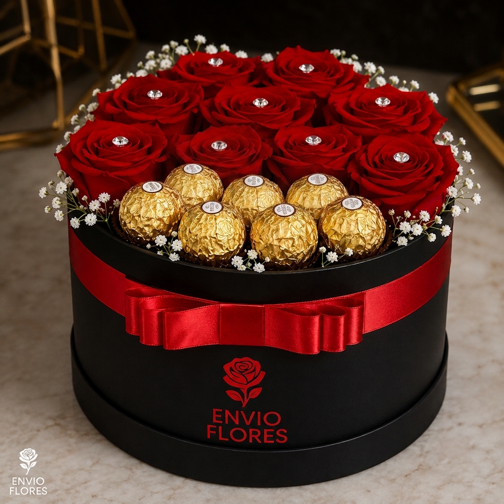 Caja Rosas Diamante & Ferrero Rocher