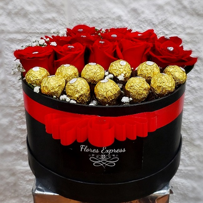 Caja Rosas Diamante & Ferrero Rocher