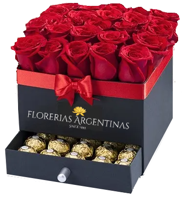 Caja con Rosas & Ferrero Rocher