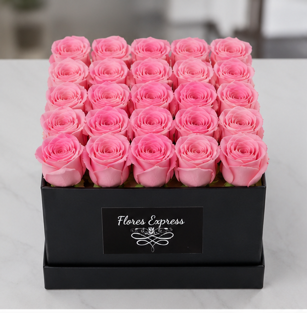 Caja de Lujo con 25 rosas