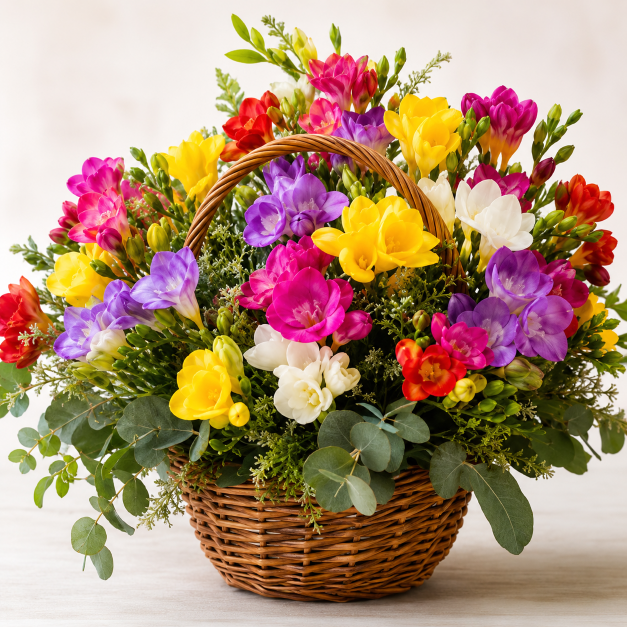 Canasta De fresias 