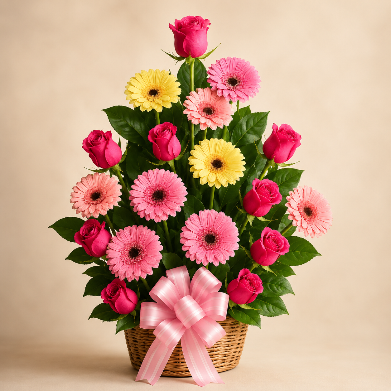 Canasta de Gerberas & Rosas