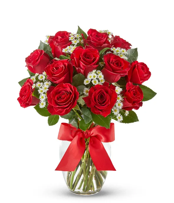 Florero de 12 Rosas Premium