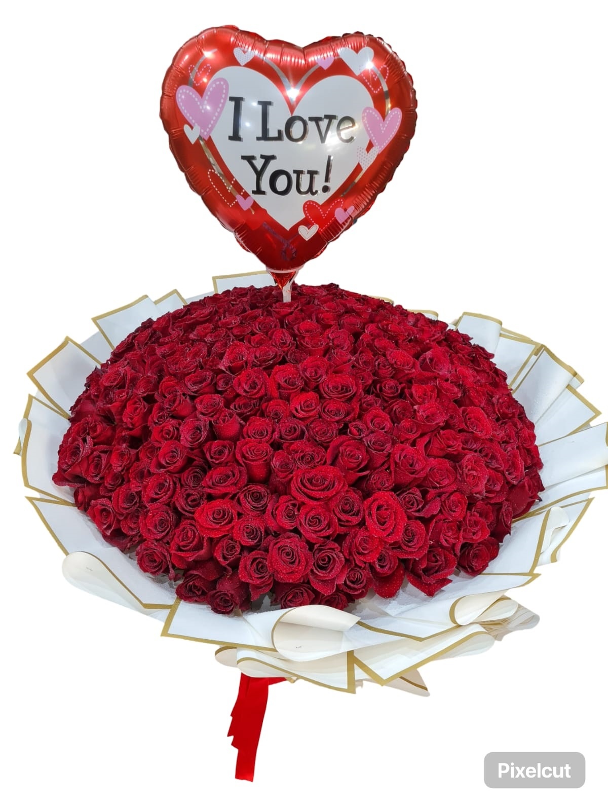 Ramo de 300 Rosas con globo corazon de regalo