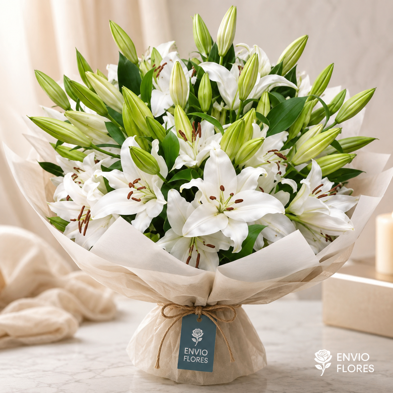 Ramo de 12 Lilium Blancos Perfumados