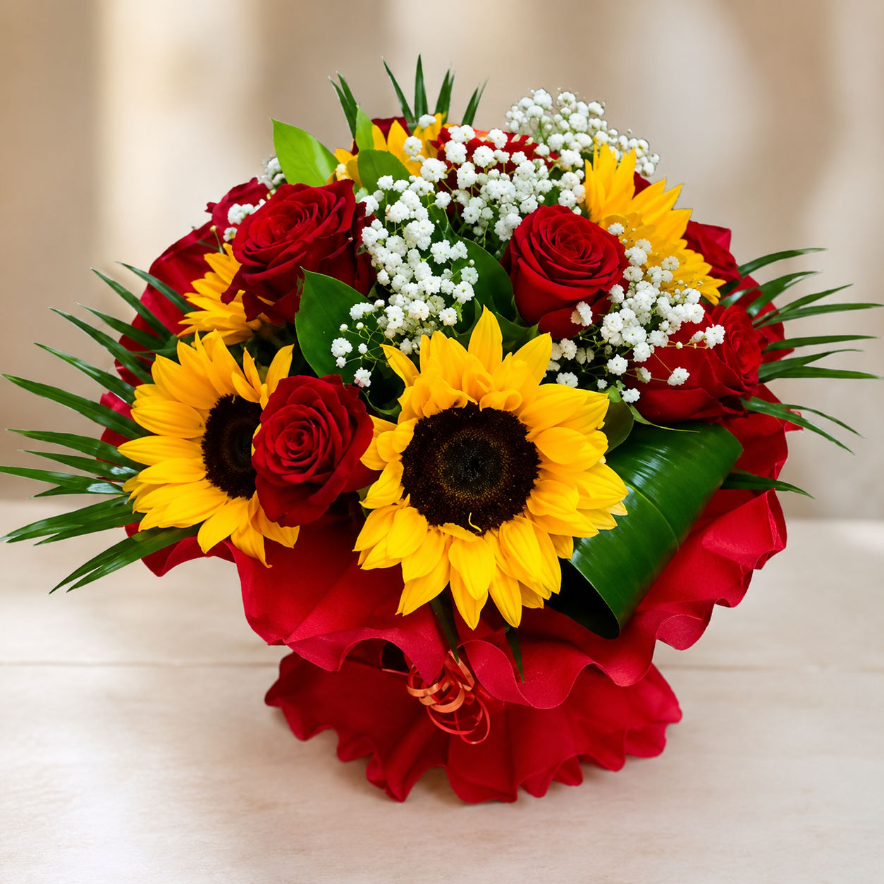 Ramo de Rosas y Girasoles