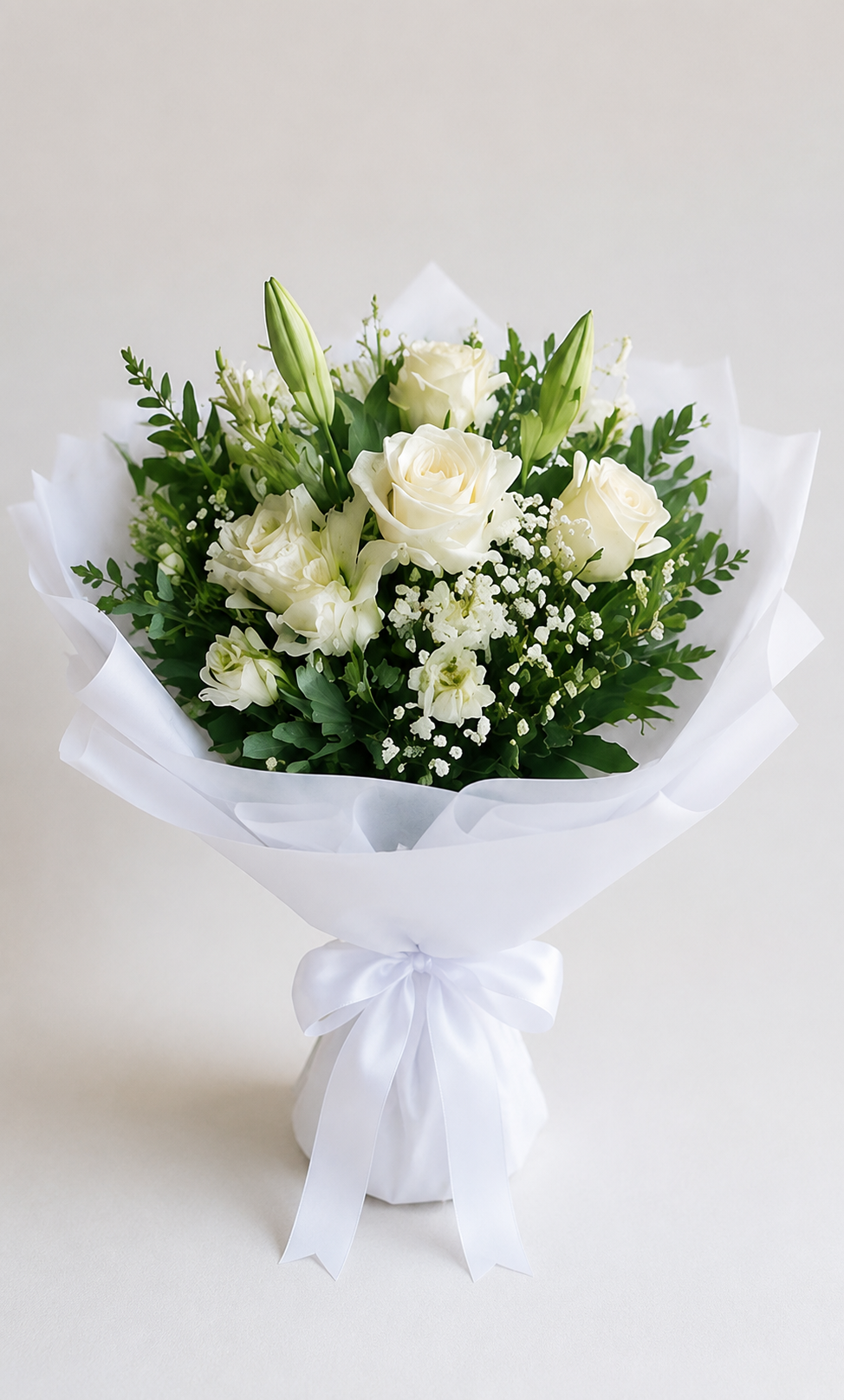Ramo de flores delicado tonos blancos