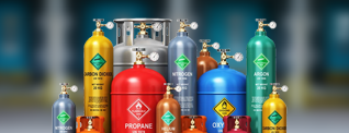 Gas canisters with many different gases