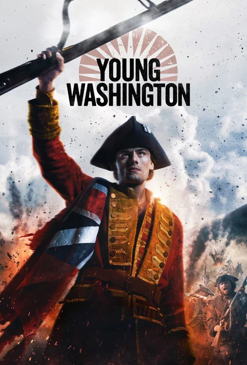 A dramatic scene from Young Washington showing George Washington in battle