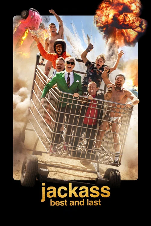 A group of daredevils performing a stunt in 'Jackass: Best and Last'.