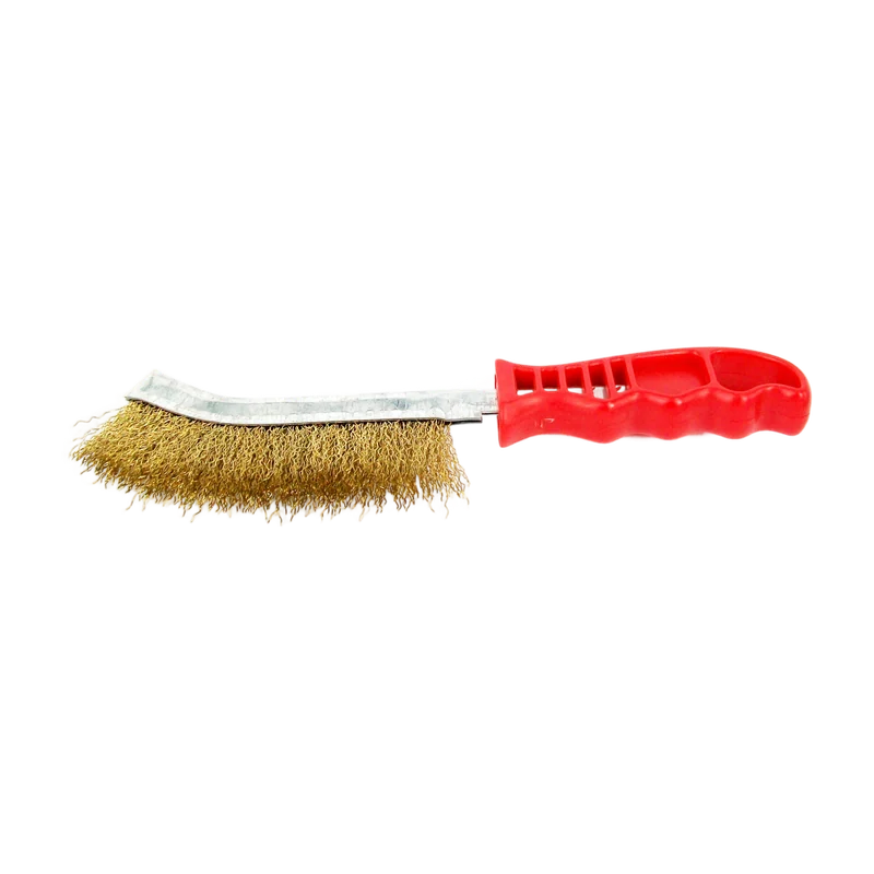 Plastic Handle Crevice Brush Brass Coated