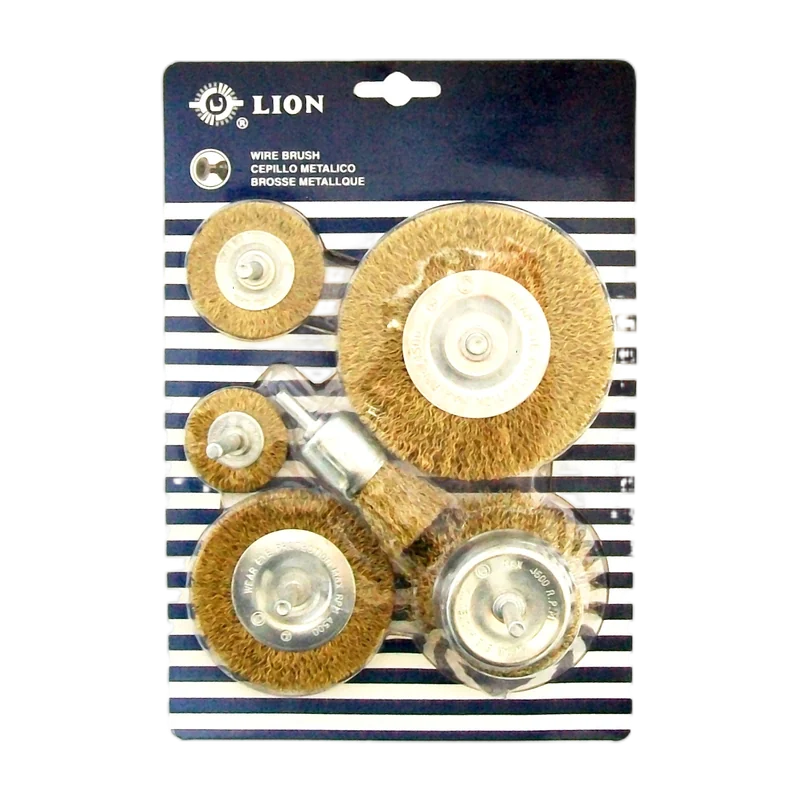 Shaft Mounted 6 Piece Wire Brush Kit