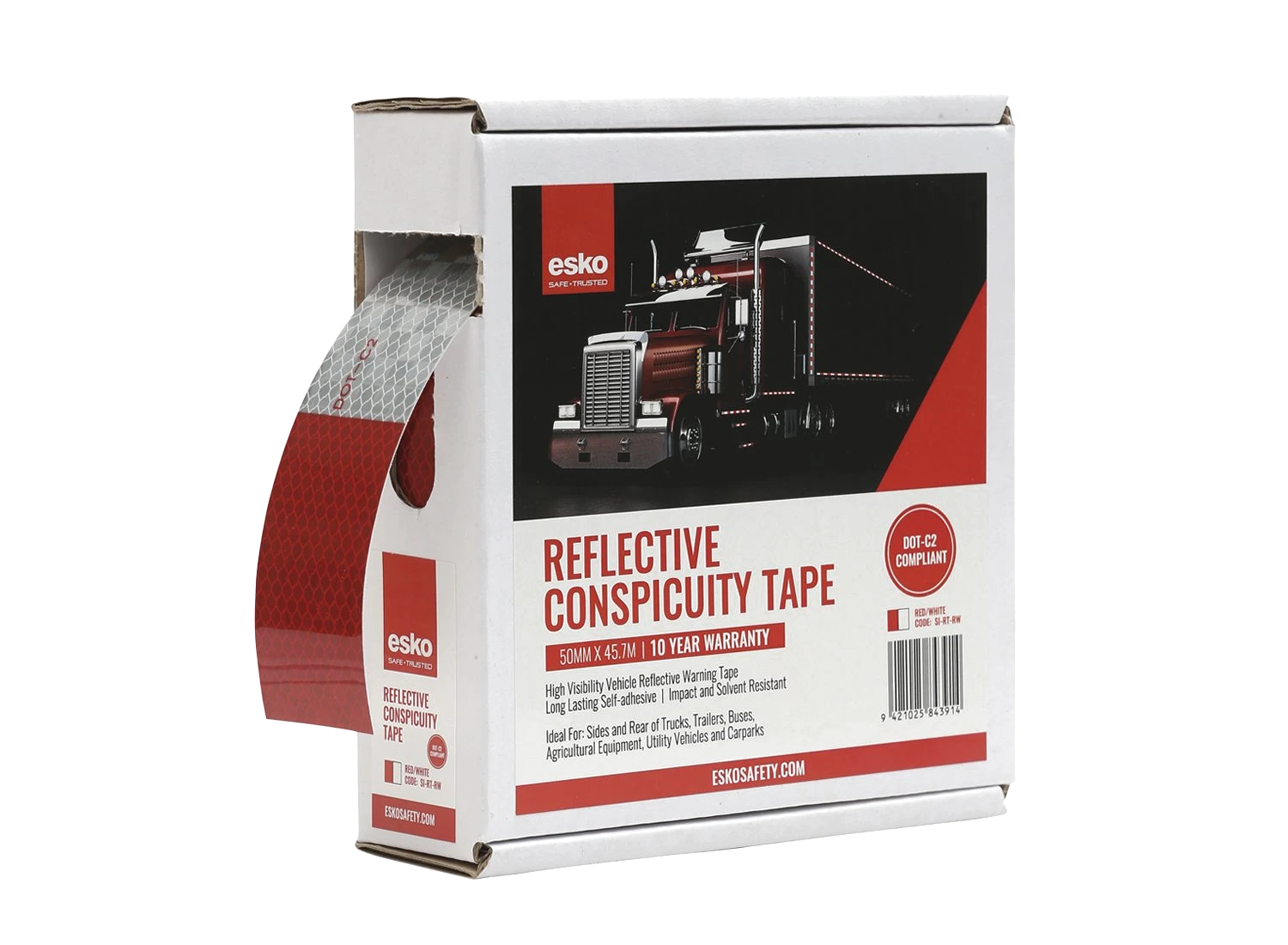 Esko Red/White Conspicuity Tape - Image 2