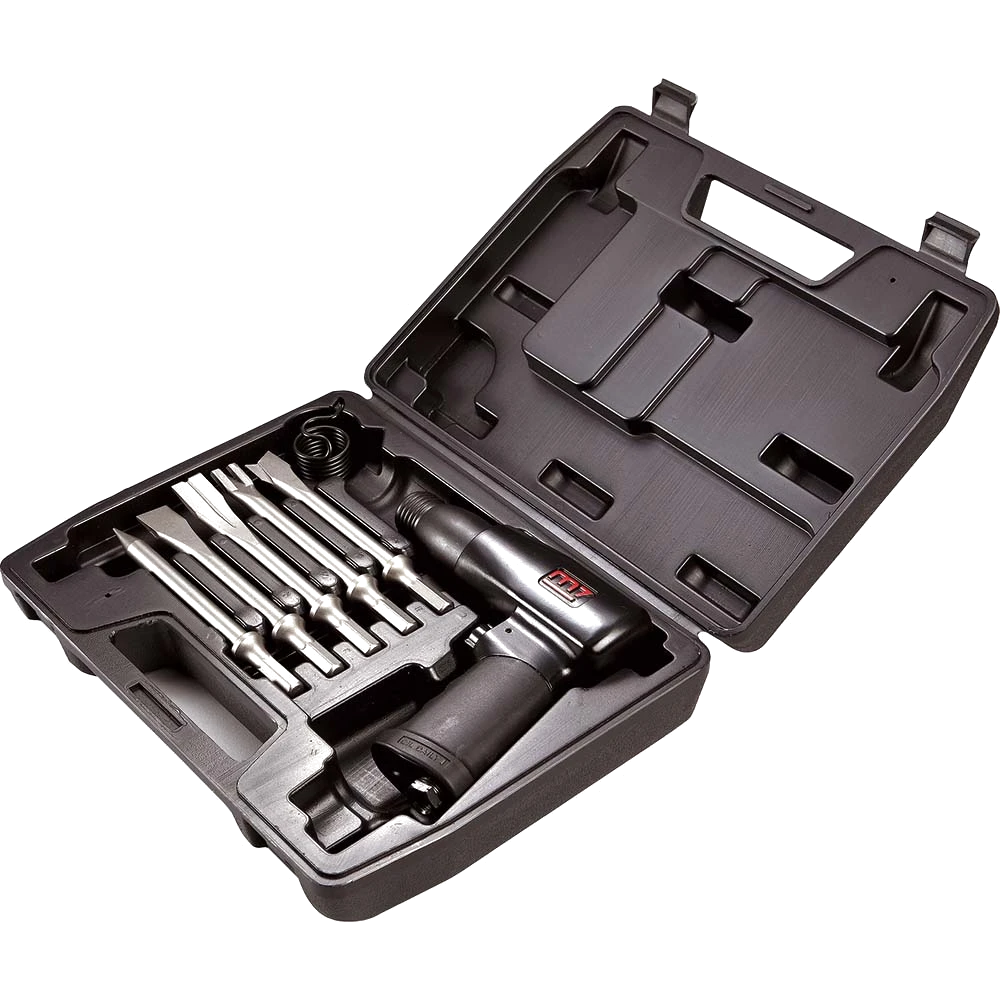 M7 5pc Air Hammer Kit w/ Round Shank Chisel Set 175mm