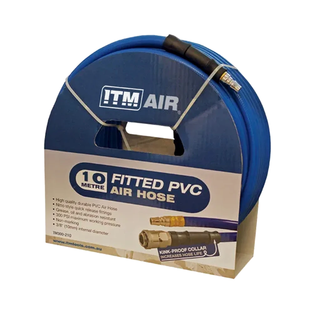 ITM Air Hose 10mm(3/8in) x 10M PVC Air Hose w/ Couplers
