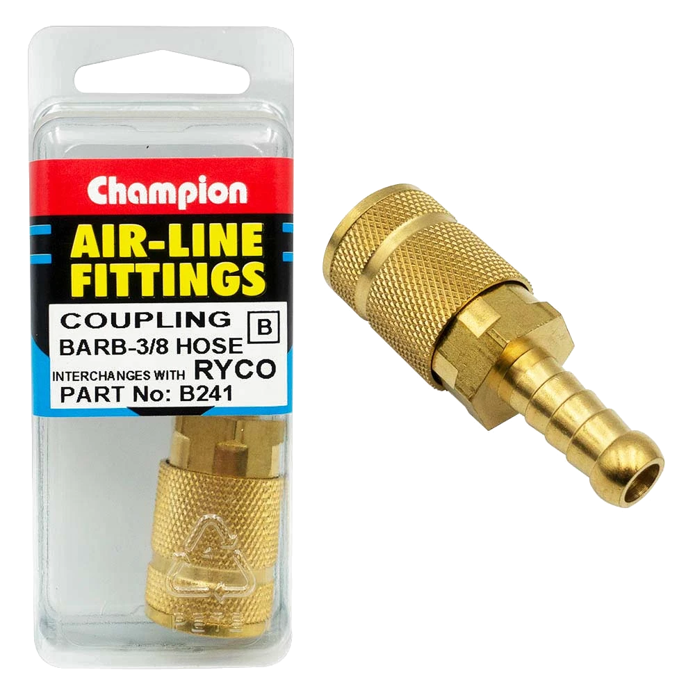 Champion 3/8in Hose Barb Coupling Ryco interchange (1)