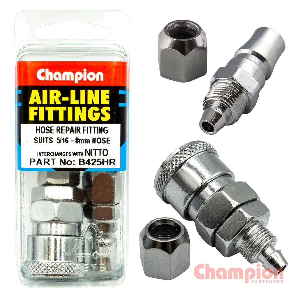 Champion Air Hose Fitting-Nitto Hose RepairCoupler5/16in-8mm