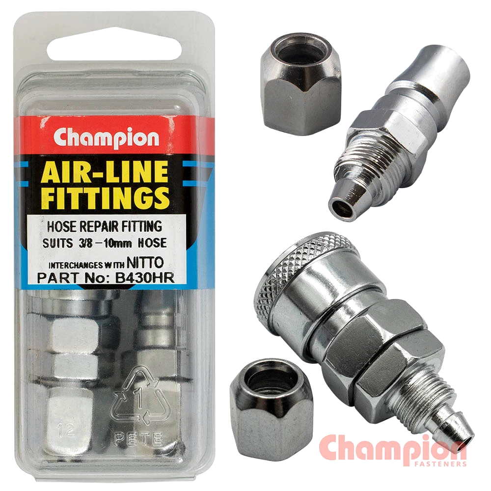 Champion Air Hose Fitting-Nitto Hose RepairCoupler3/8in-10mm
