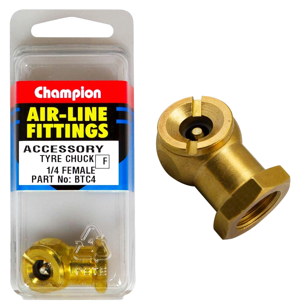 Champion 1/4in Female Brass Tyre Chuck