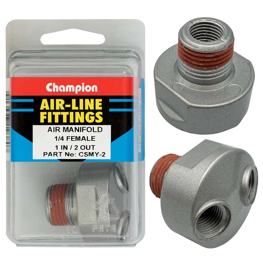 Champion 1/4in Universal Air Line Manifold 1-in-2-Out Female