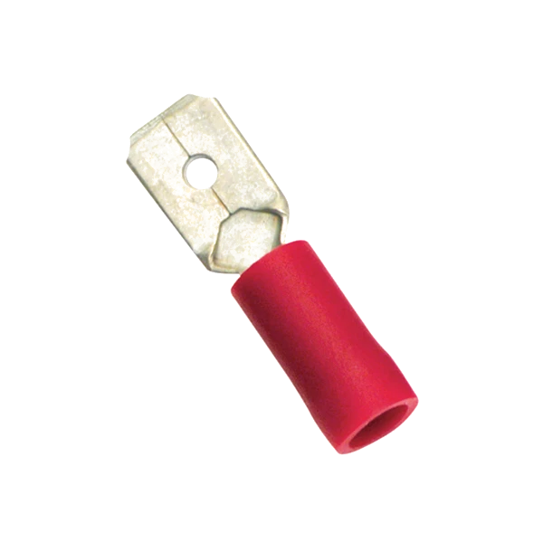 Champion Red Male Push - On Spade Terminal - 100pk