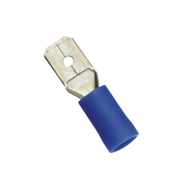 Champion Blue Male Push - On Spade Terminal - 100pk