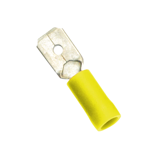 Champion Yellow Male Push - On Spade Terminal - 100pk