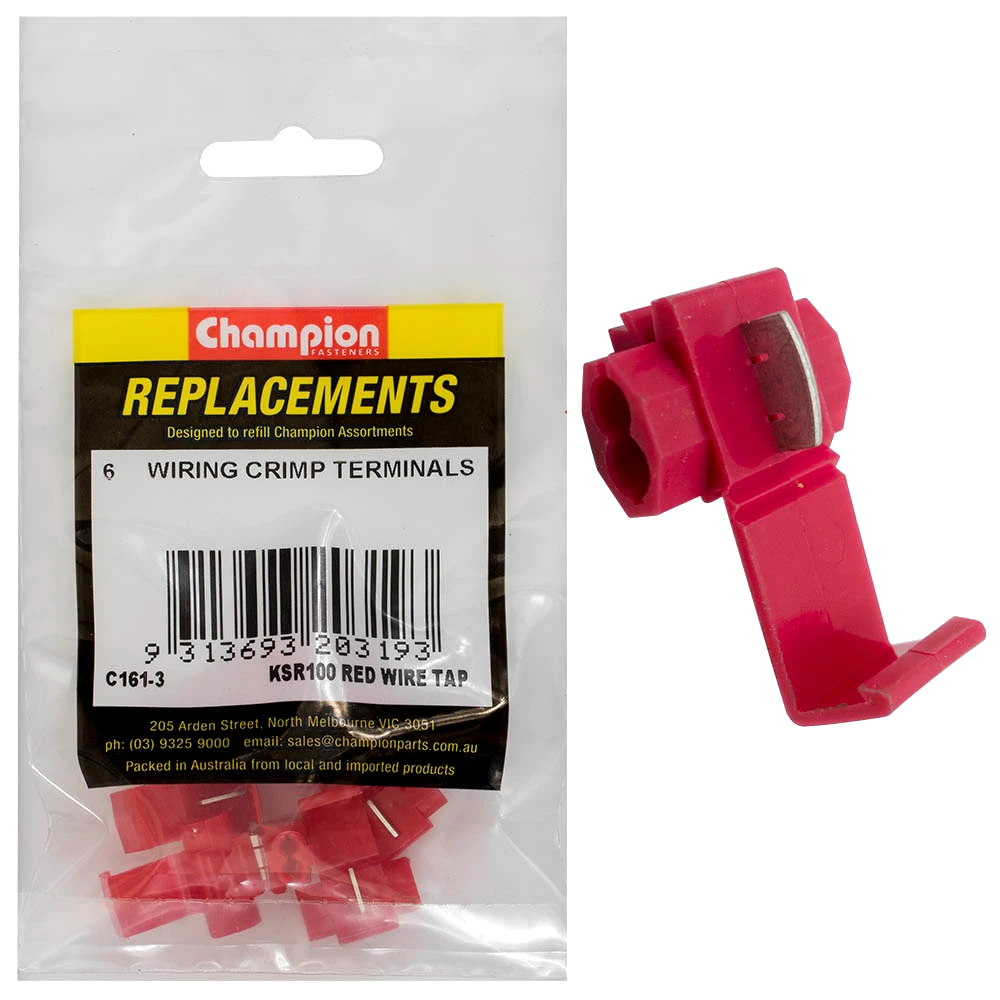 Champion Red Wire Tap Connector -6pk