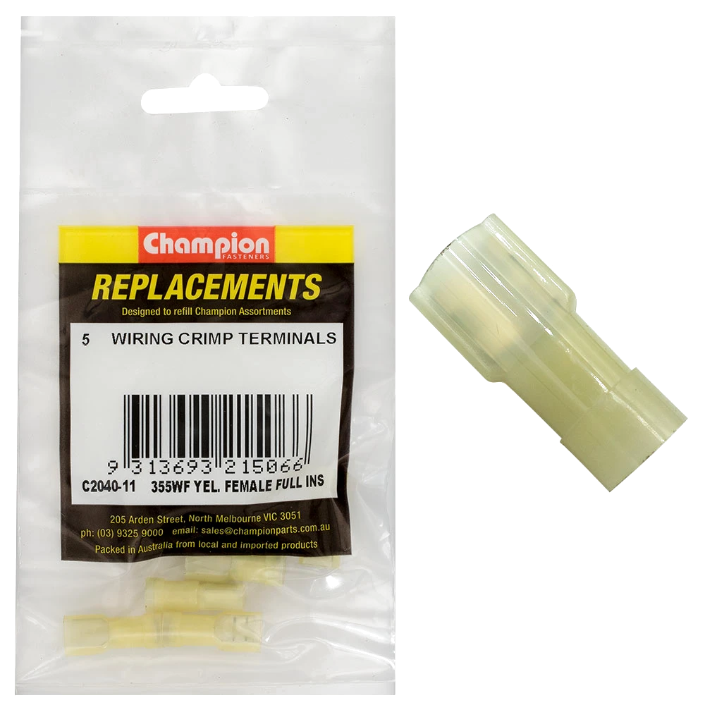 Champion Crimp Terminals Blade Female Fully Insulated 6.3mm