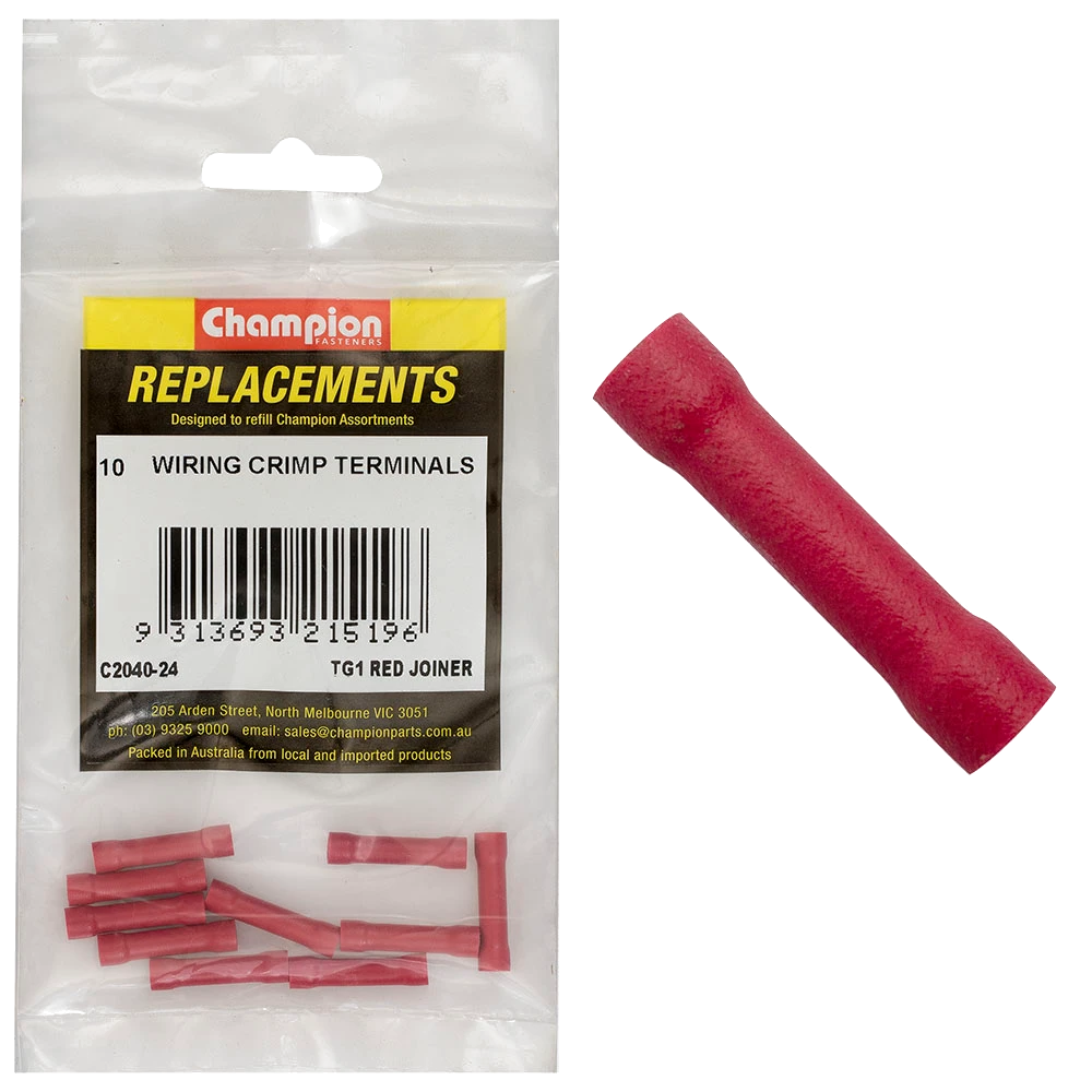 Champion Crimp Terninal Butt Splice Red - 10pk