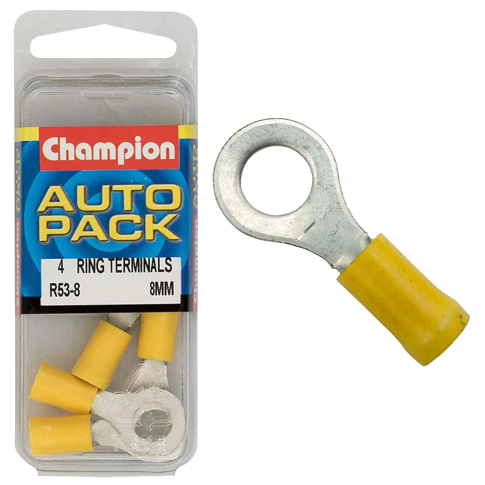 Champion 8mm Yellow Ring Terminal