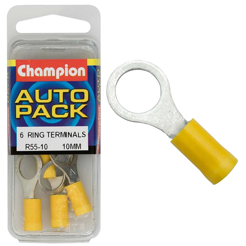 Champion 10mm Yellow Ring Terminal
