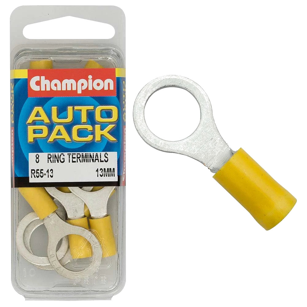 Champion 13mm Yellow Ring Terminal