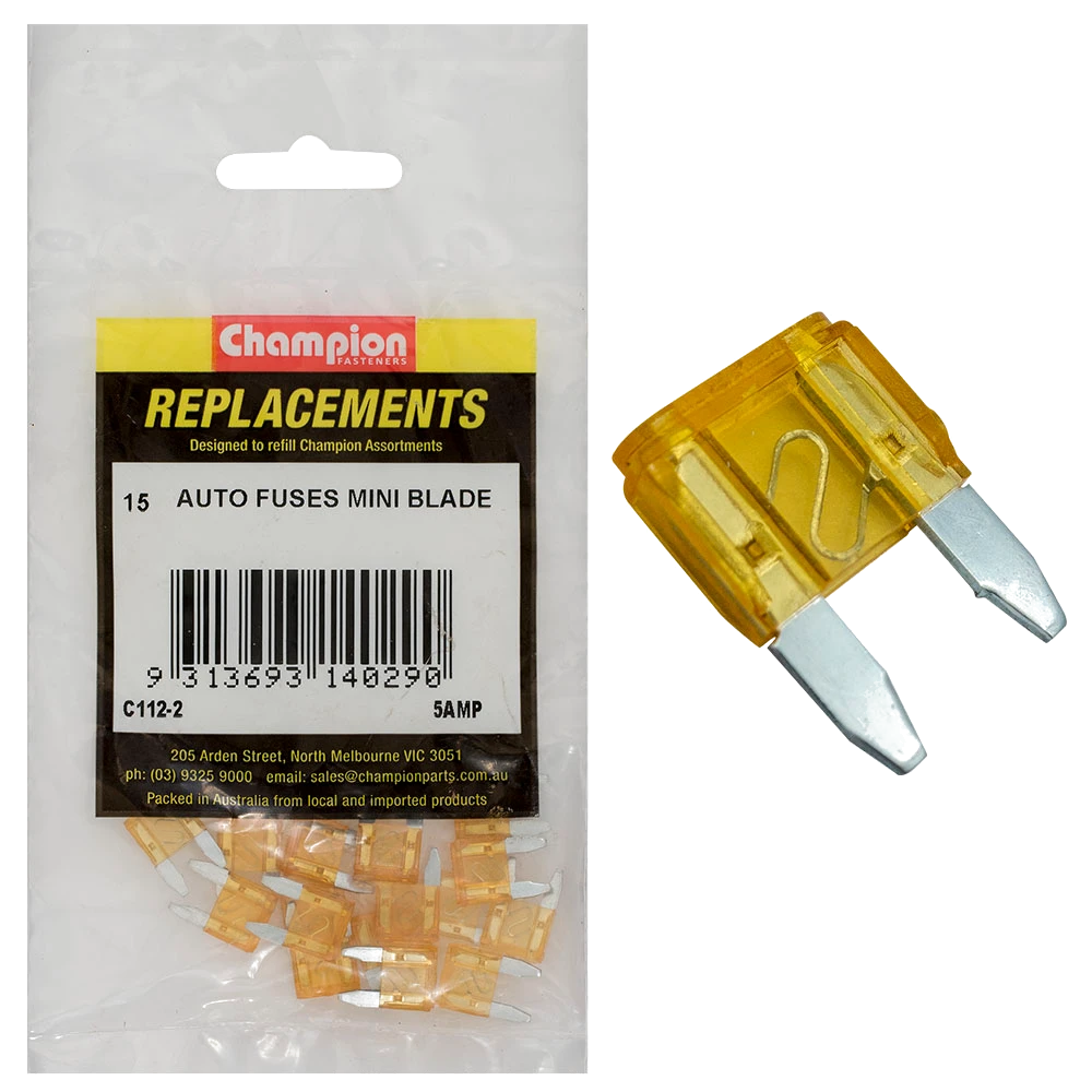 Champion 5Amp Mini Blade Fuse (Tan) -15pk