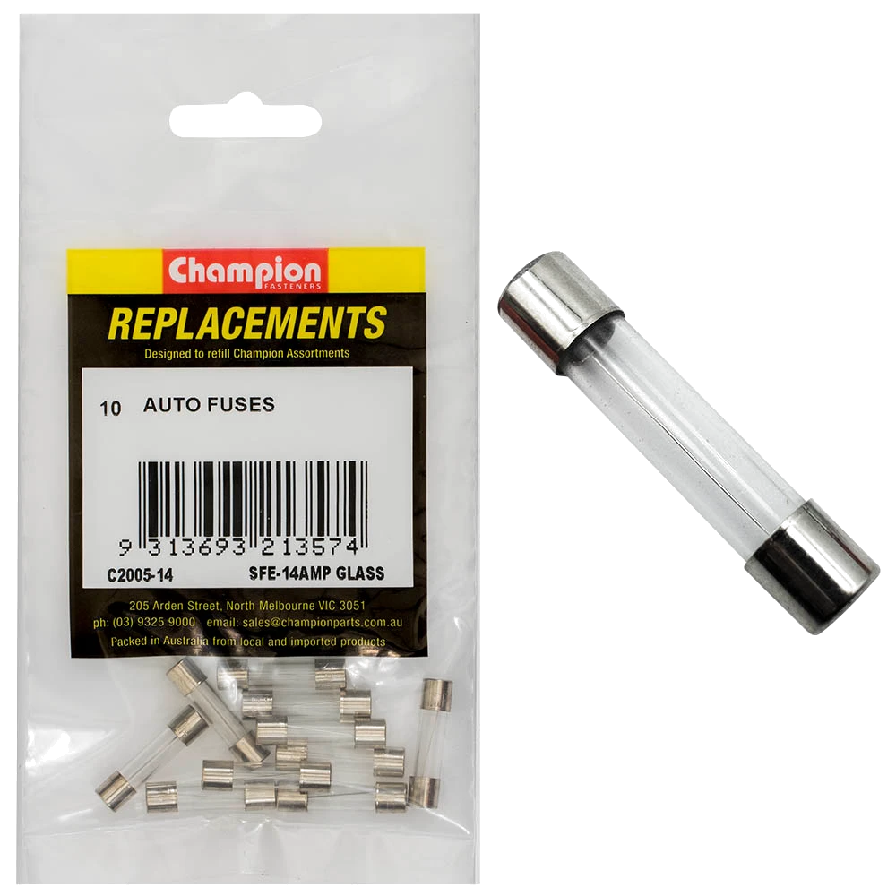 Champion Sfe 14Amp Glass Fuse -10pk