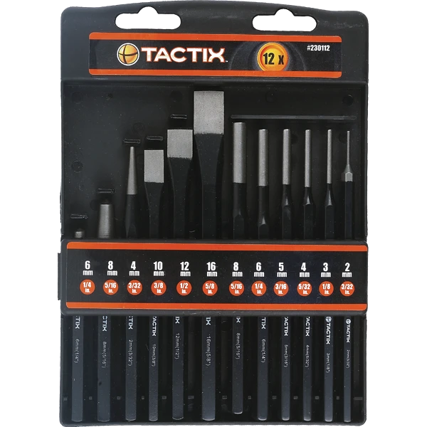 Tactix 12pc Chisel & Punch Set
