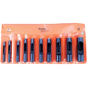 Groz 10pc Hollow Punch Set