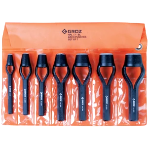 Groz 7pc Arch Punch Set (Bell Type)