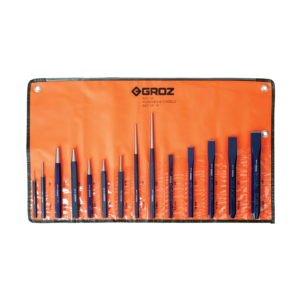 Groz 14pc Punch And Chisel Set